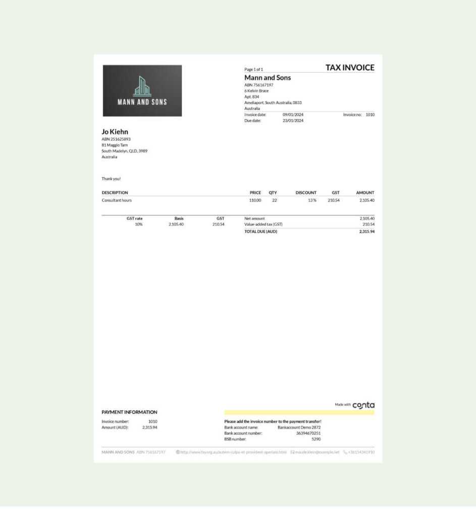 invoice receipt template