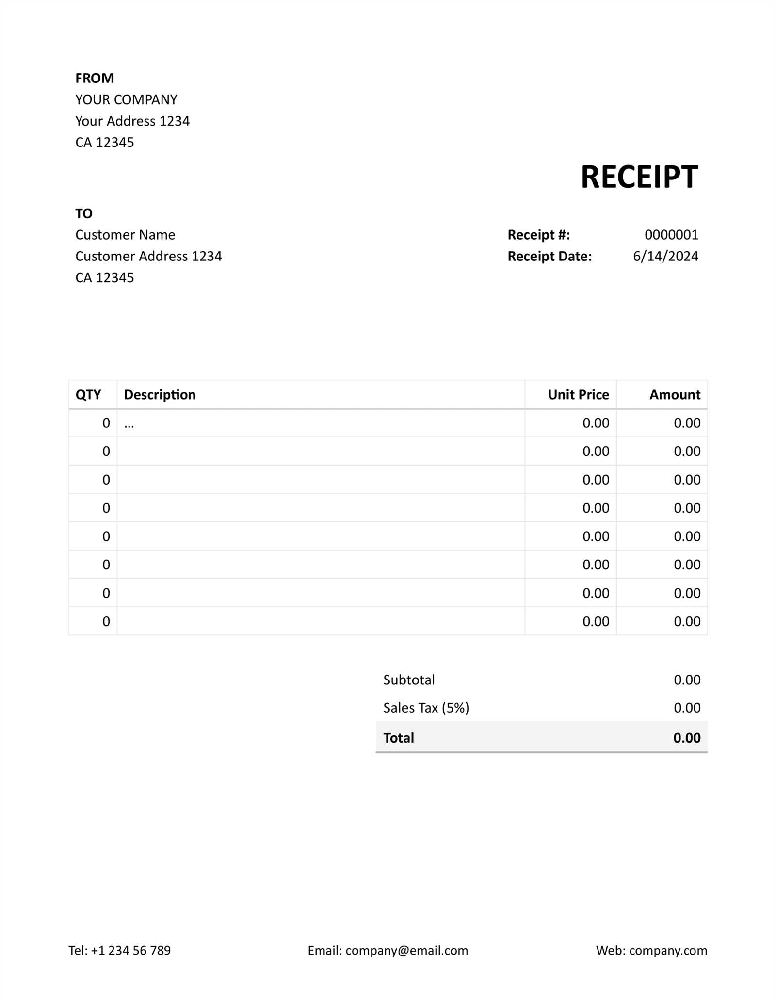 invoice receipt template word