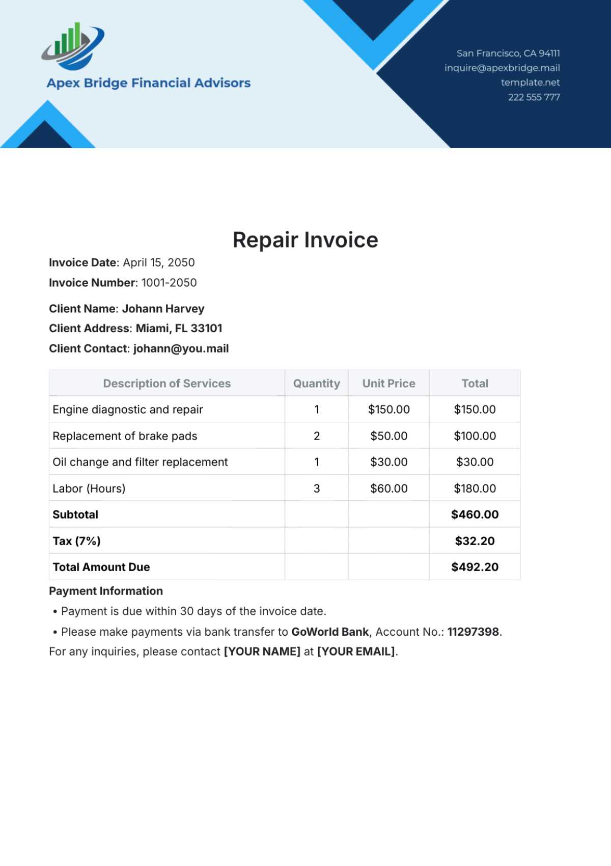 invoice review checklist template