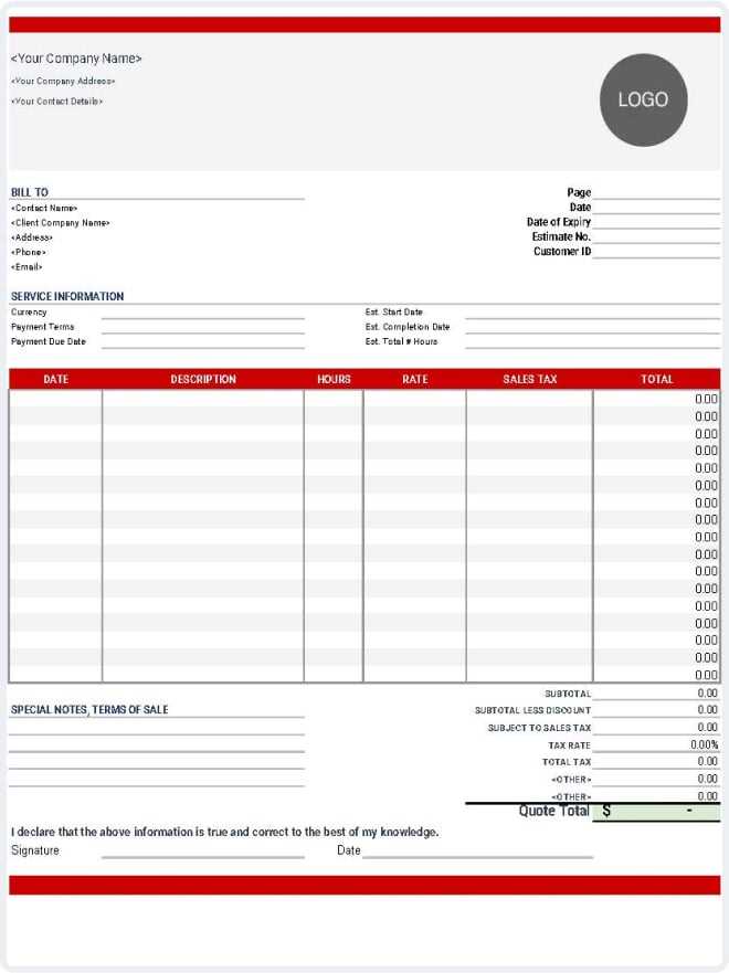 invoice services template
