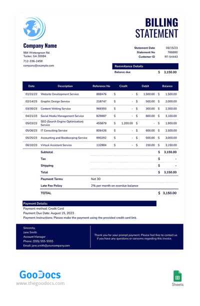 invoice statement template