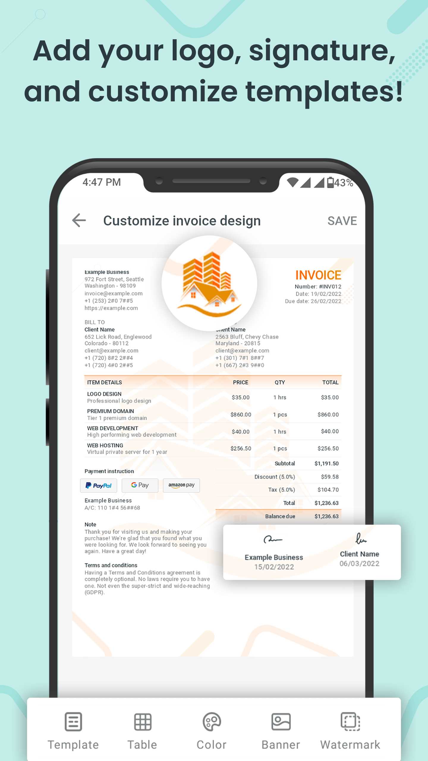 invoice template app