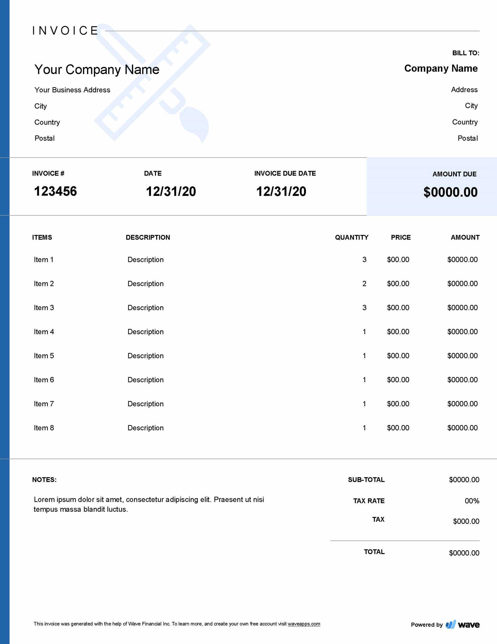 invoice template design