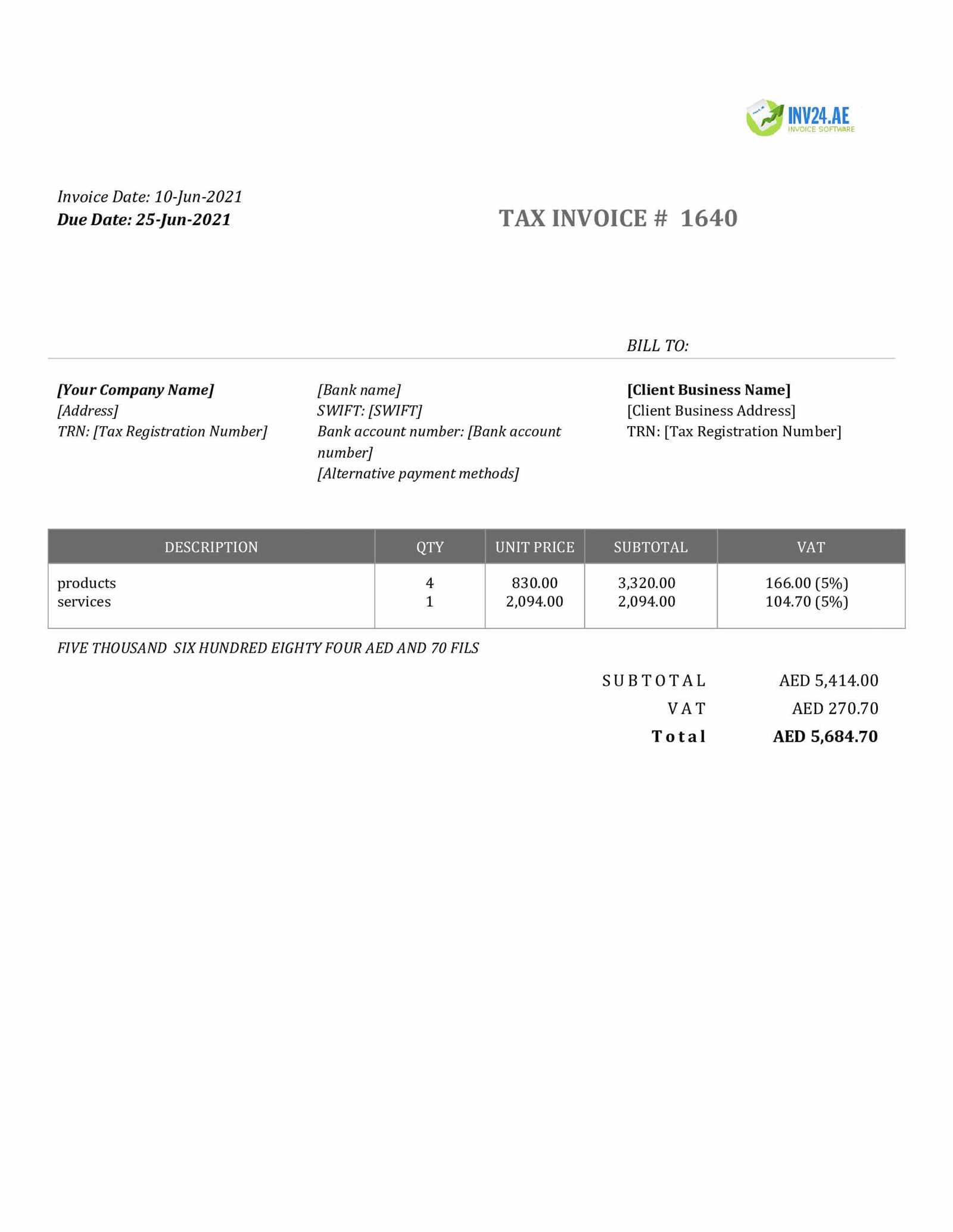 invoice template docs