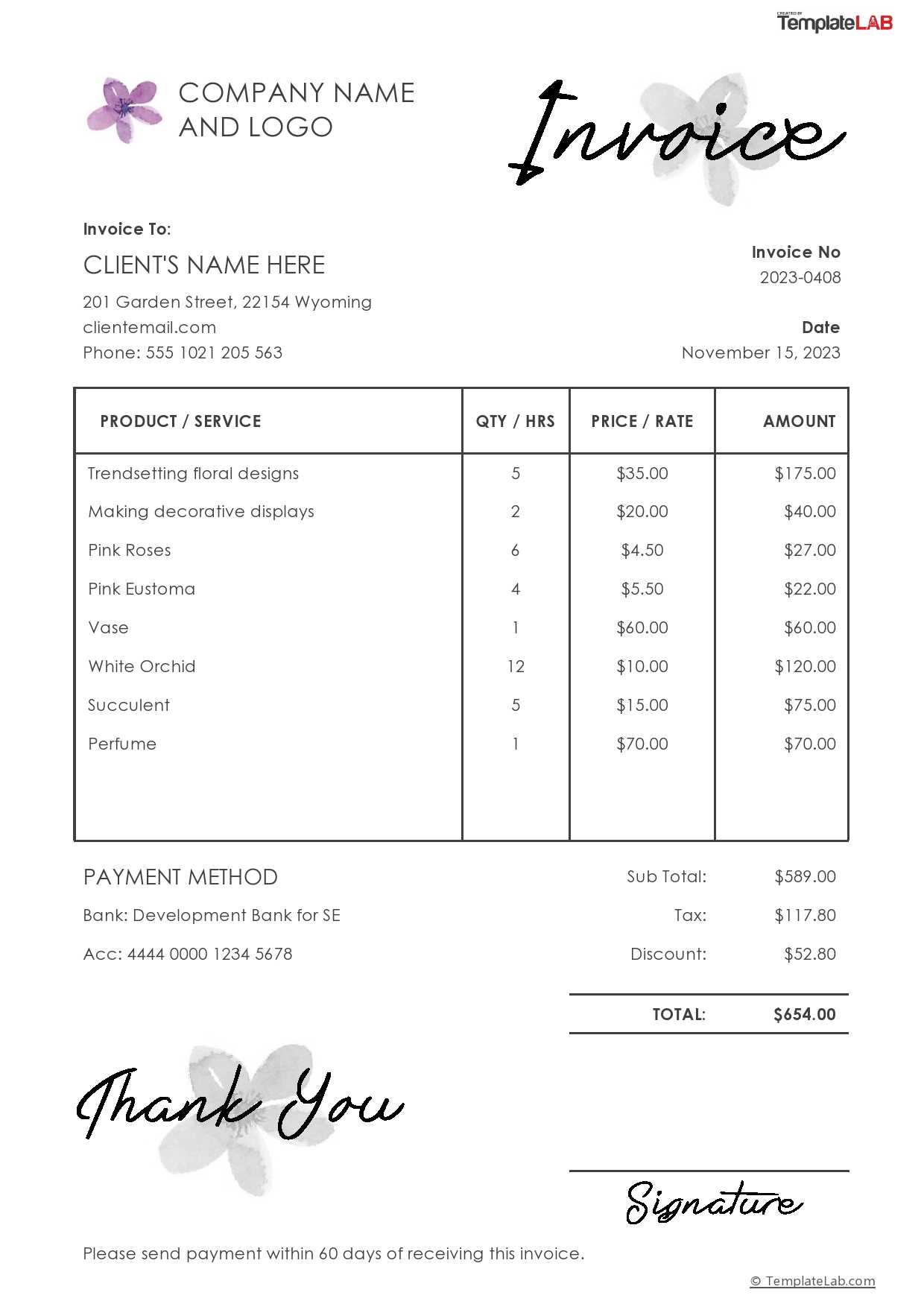 invoice template download free