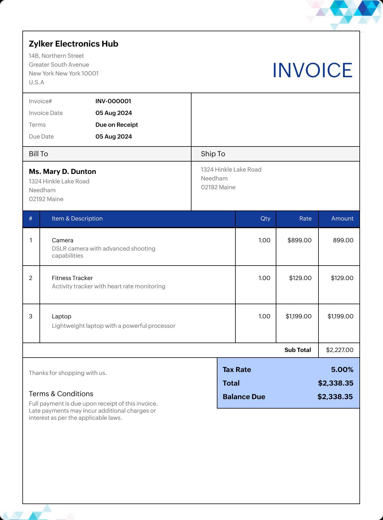 invoice template excel