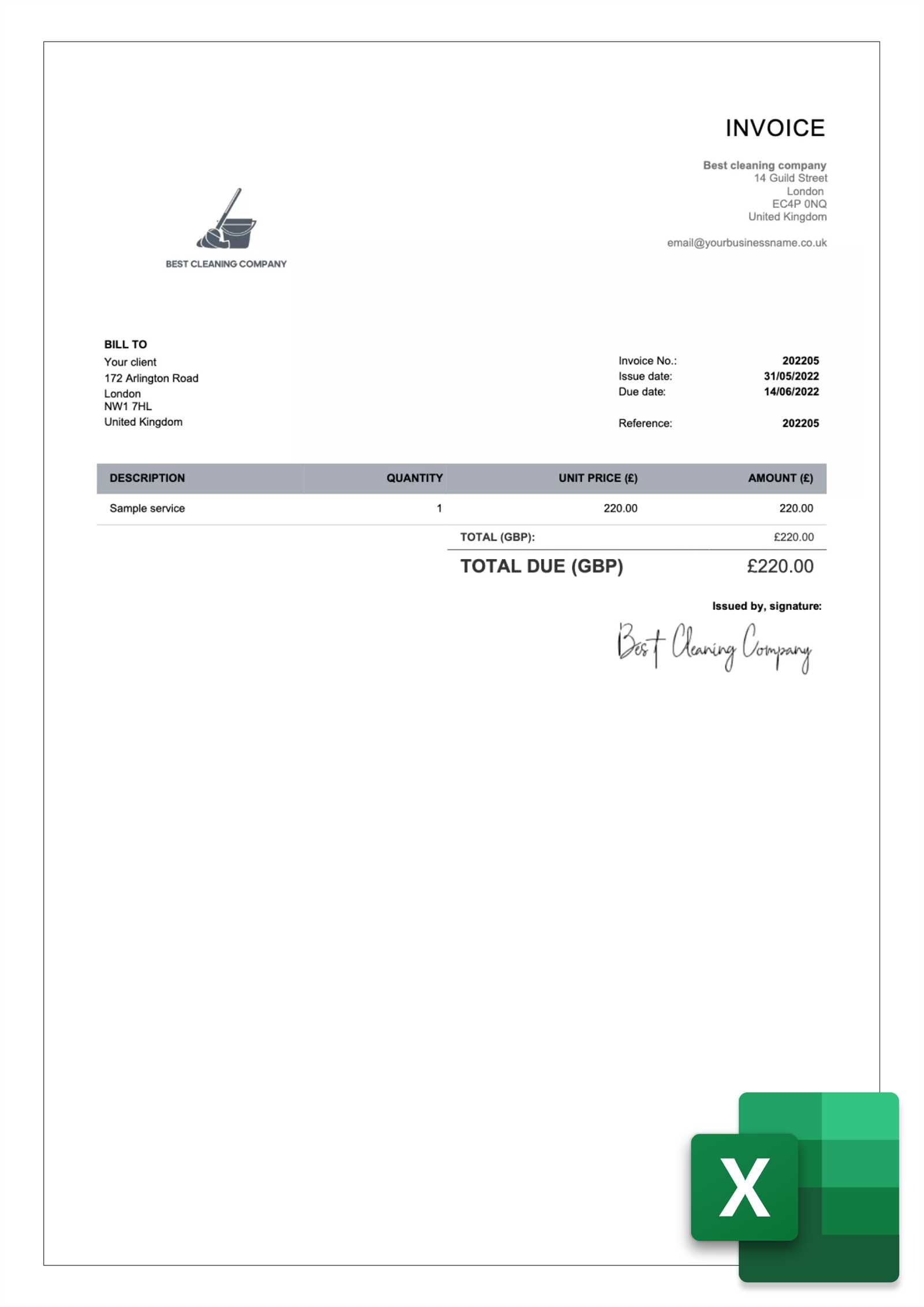 invoice template excel