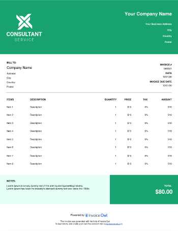 invoice template for consulting