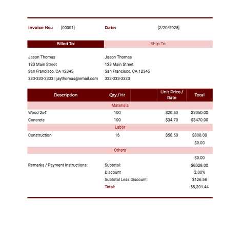 invoice template for docs