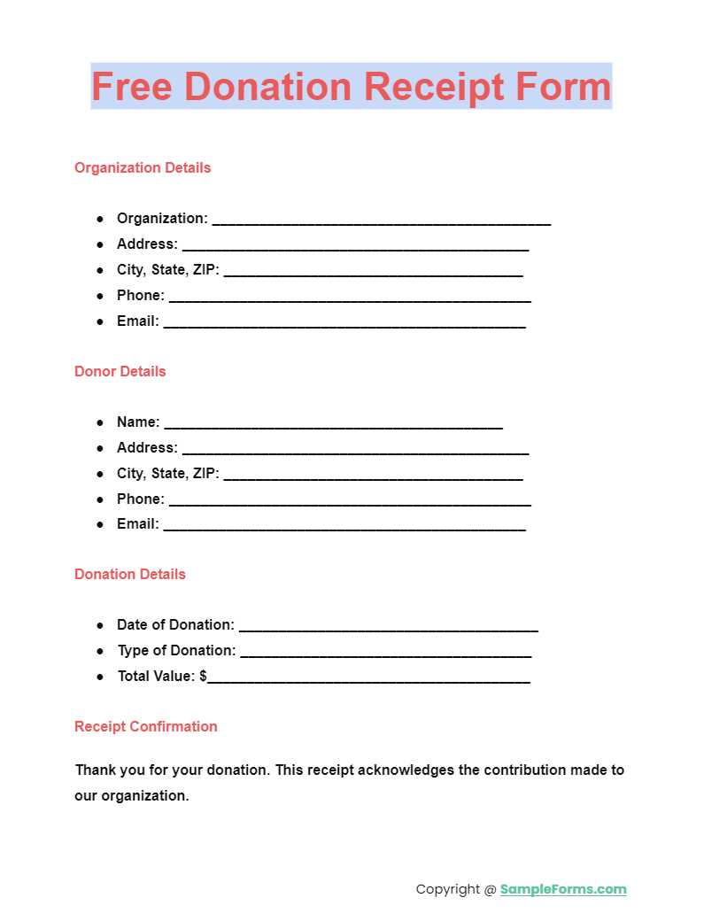 invoice template for donation