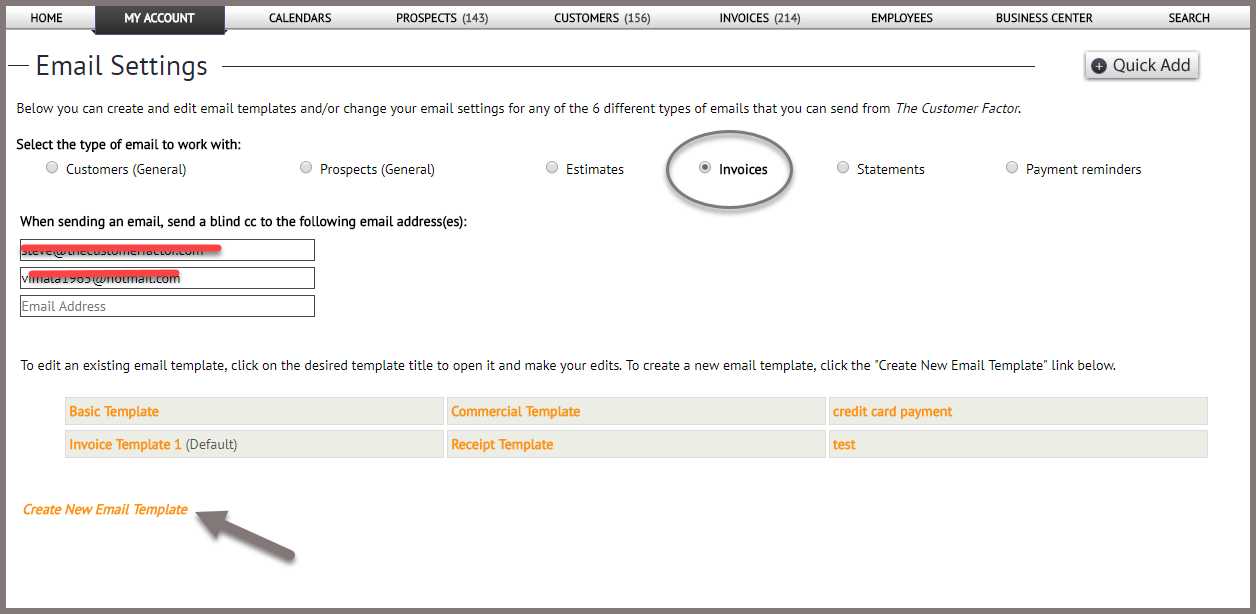 invoice template for email