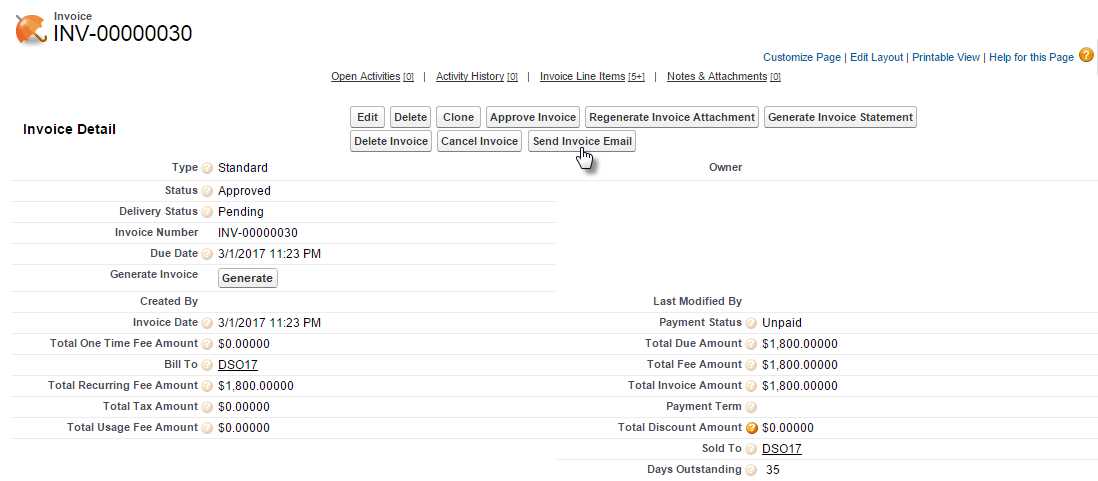 invoice template for email