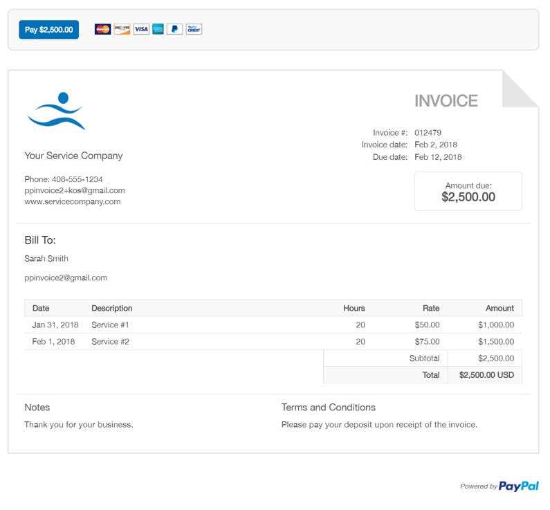 invoice template for freelance writer