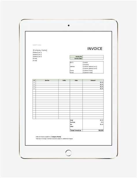 invoice template for ipad