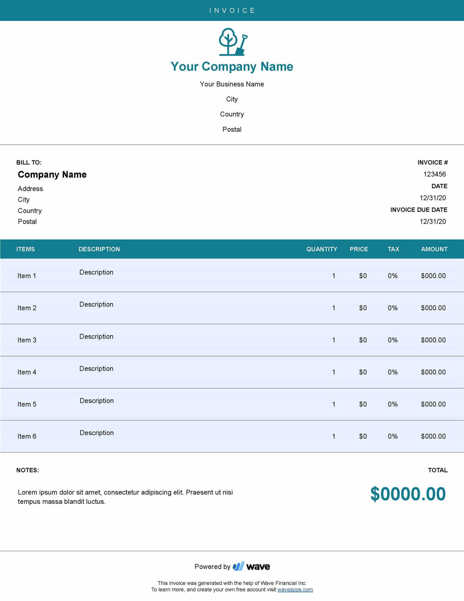 invoice template for lawn services