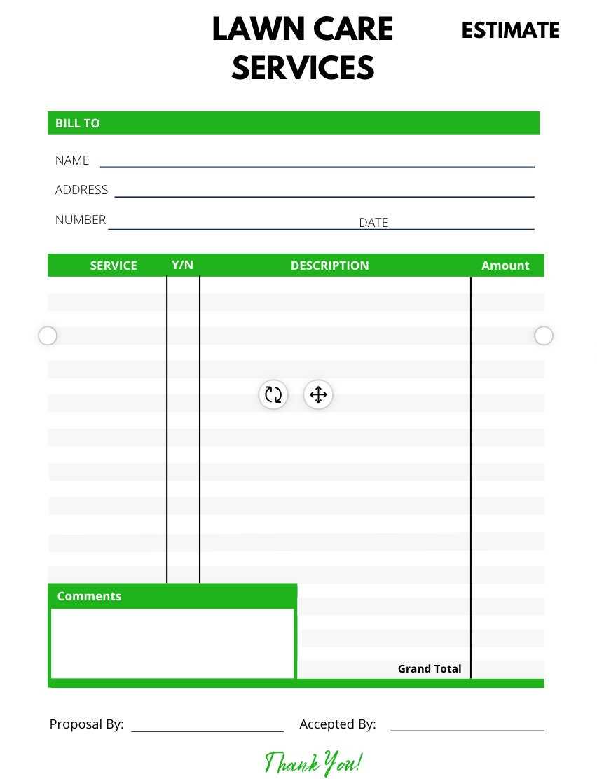 invoice template for lawn services