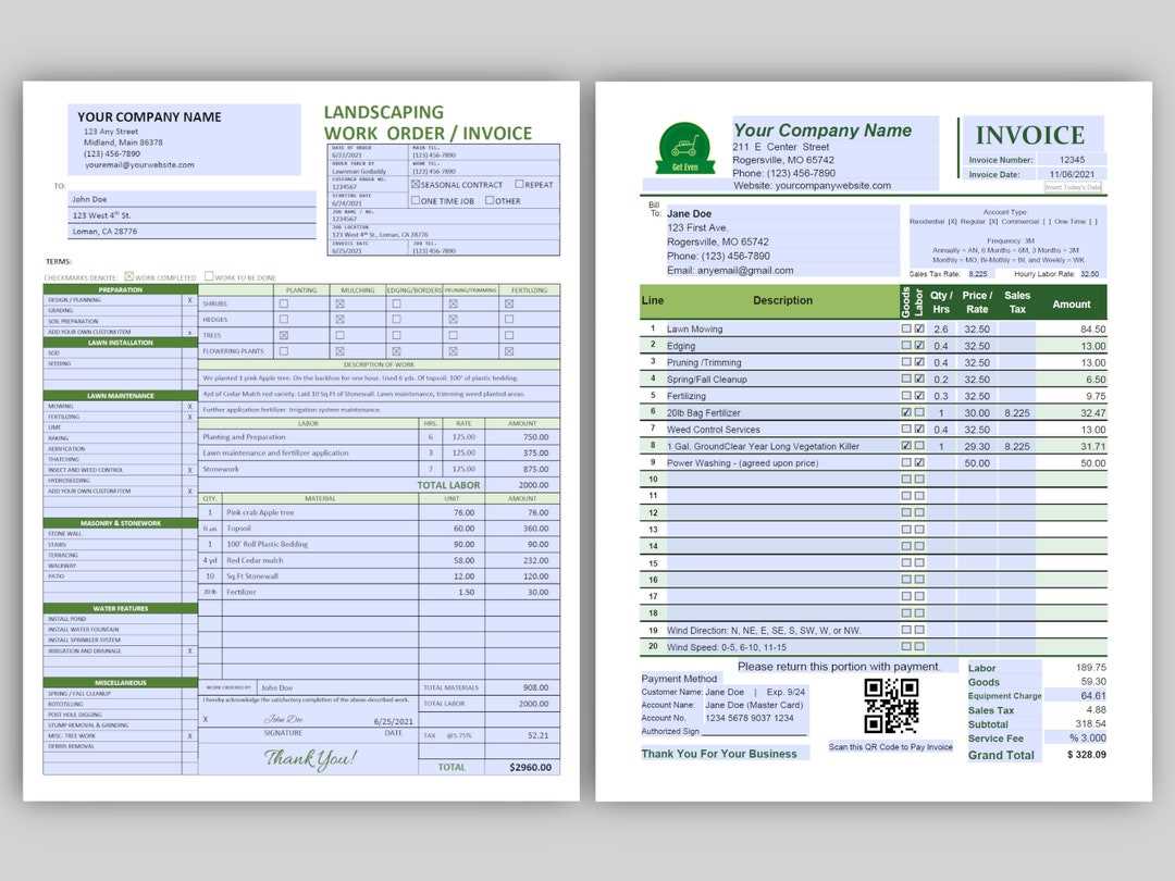 invoice template for lawn services