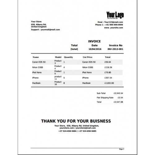 invoice template for macbook