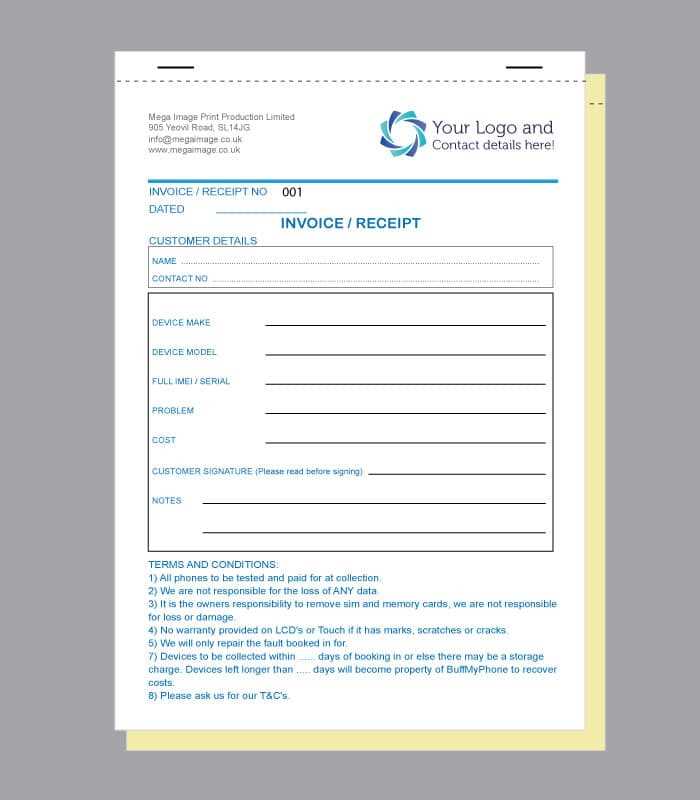 invoice template for mobile phone