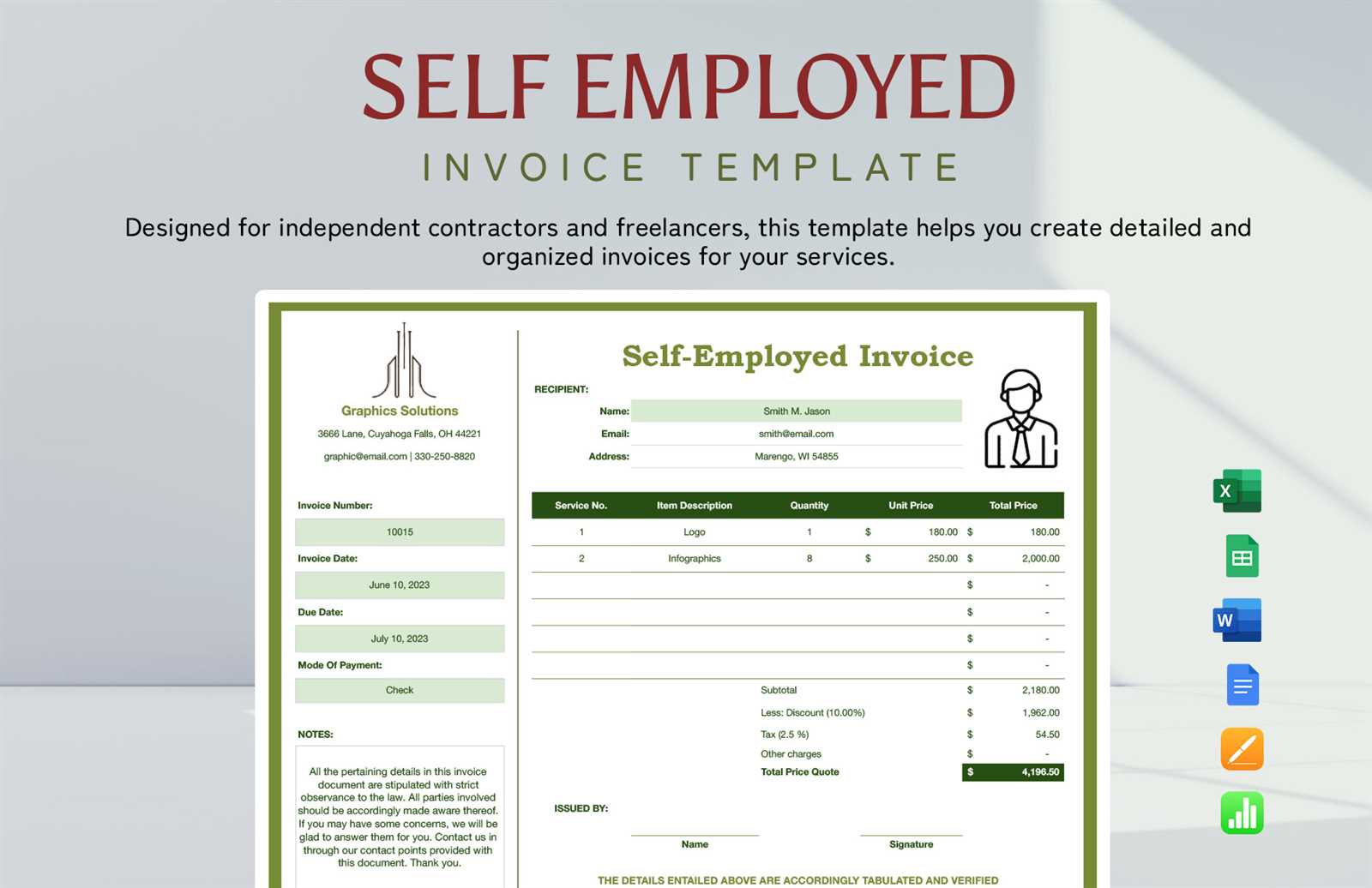 invoice template for openoffice