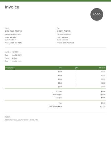 invoice template for photographers