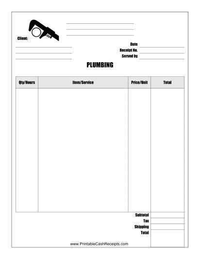 invoice template for plumbing services