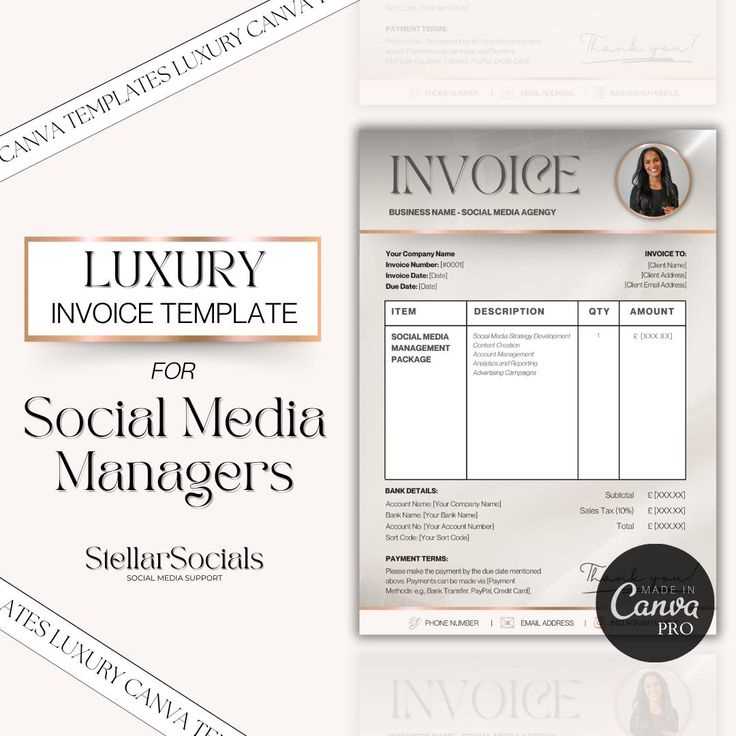 invoice template for social media services