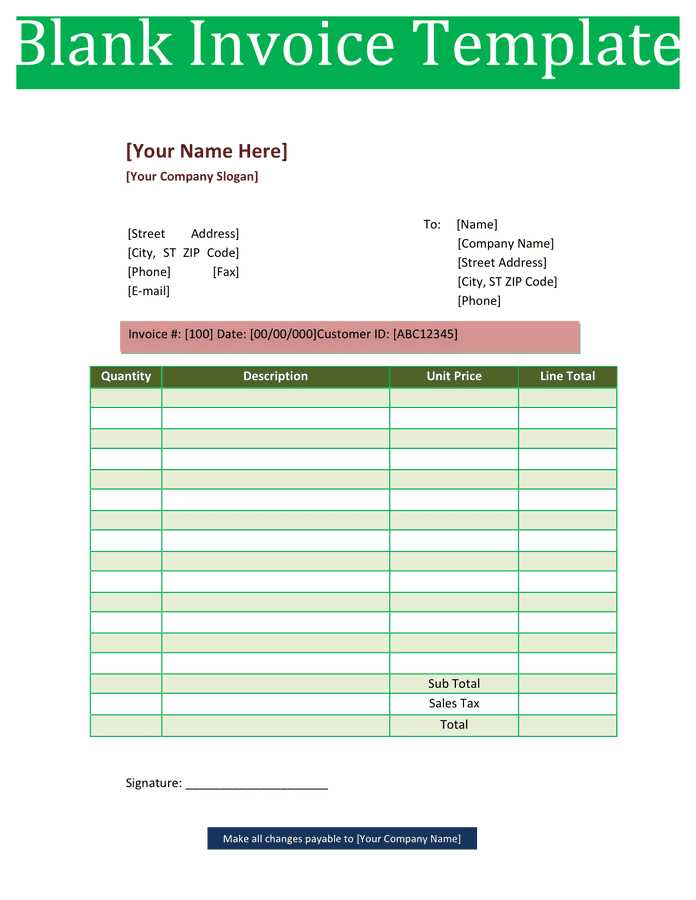 invoice template for word