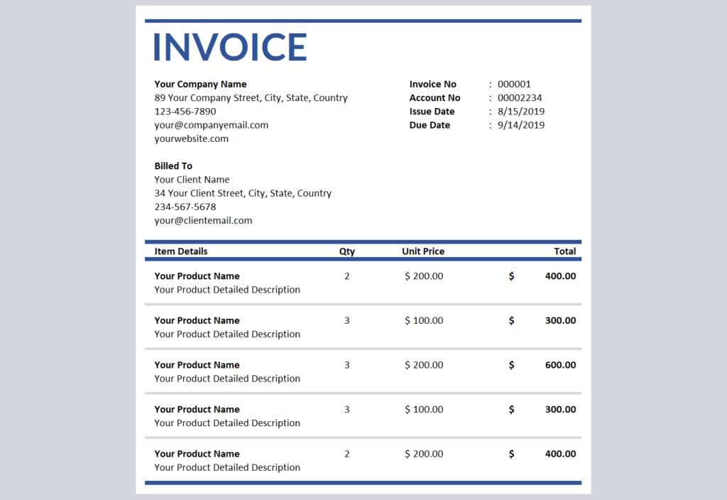 invoice template for yoga teacher