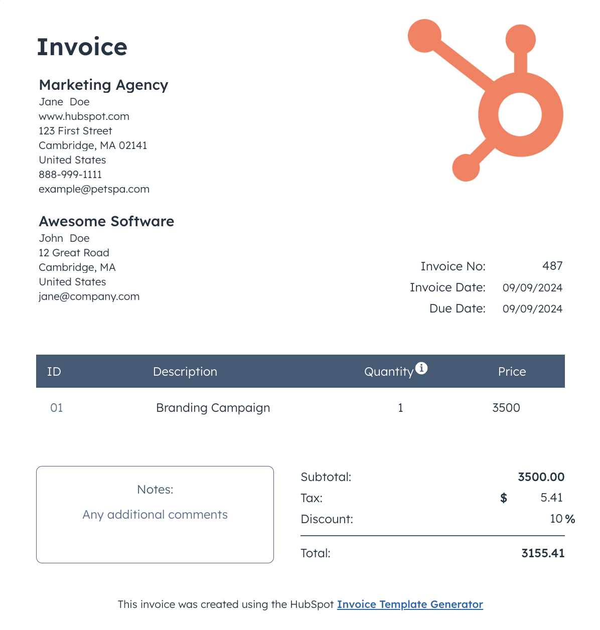 invoice template generator