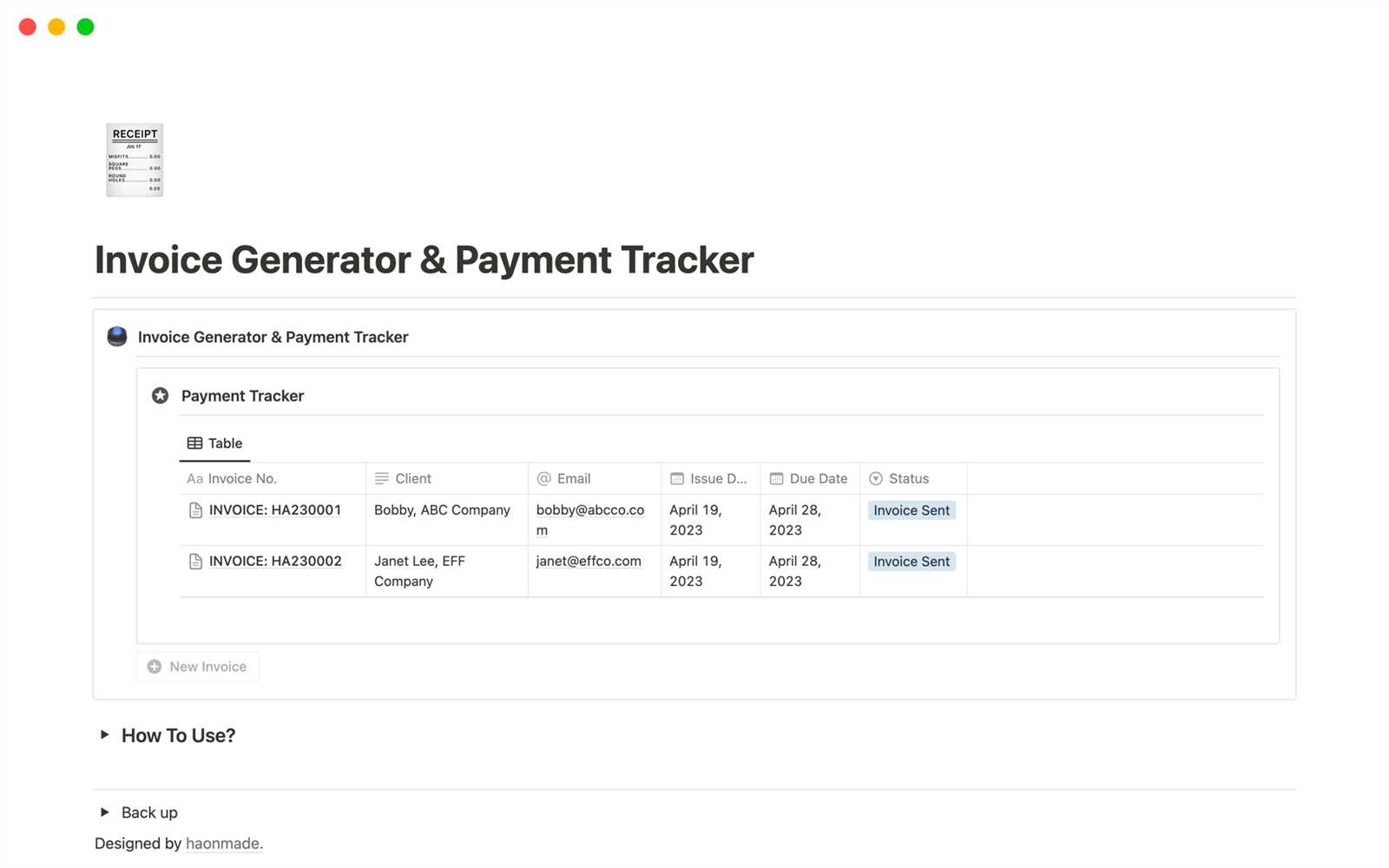 invoice template generator