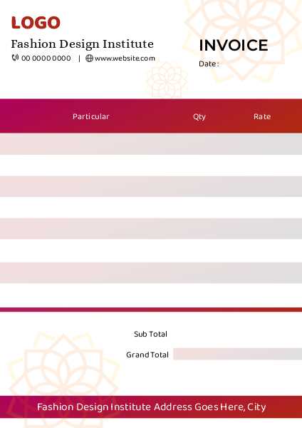 invoice template graphic design