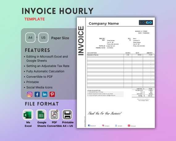 invoice template hourly rate