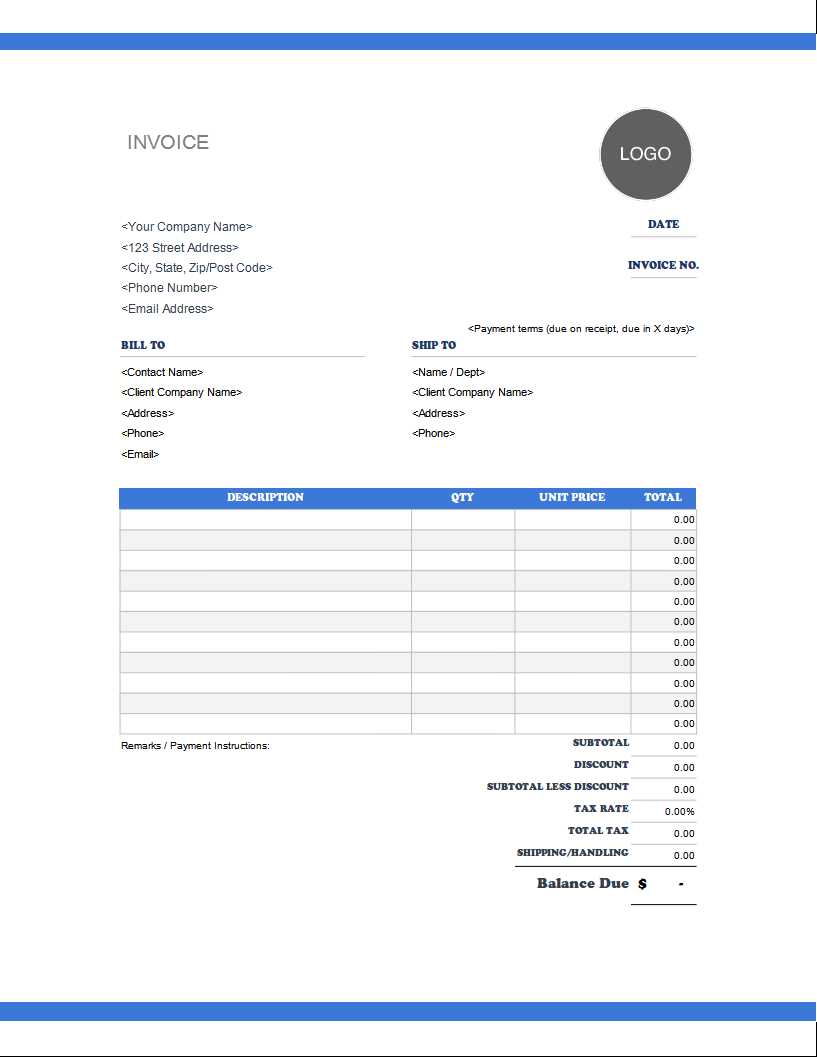 invoice template in excel 2007 free download