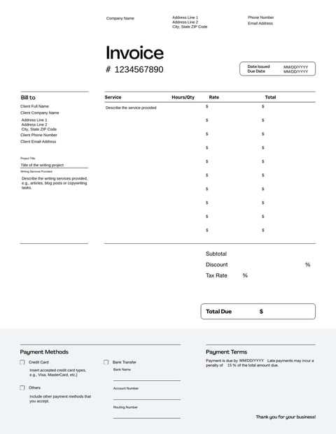 invoice template independent contractor