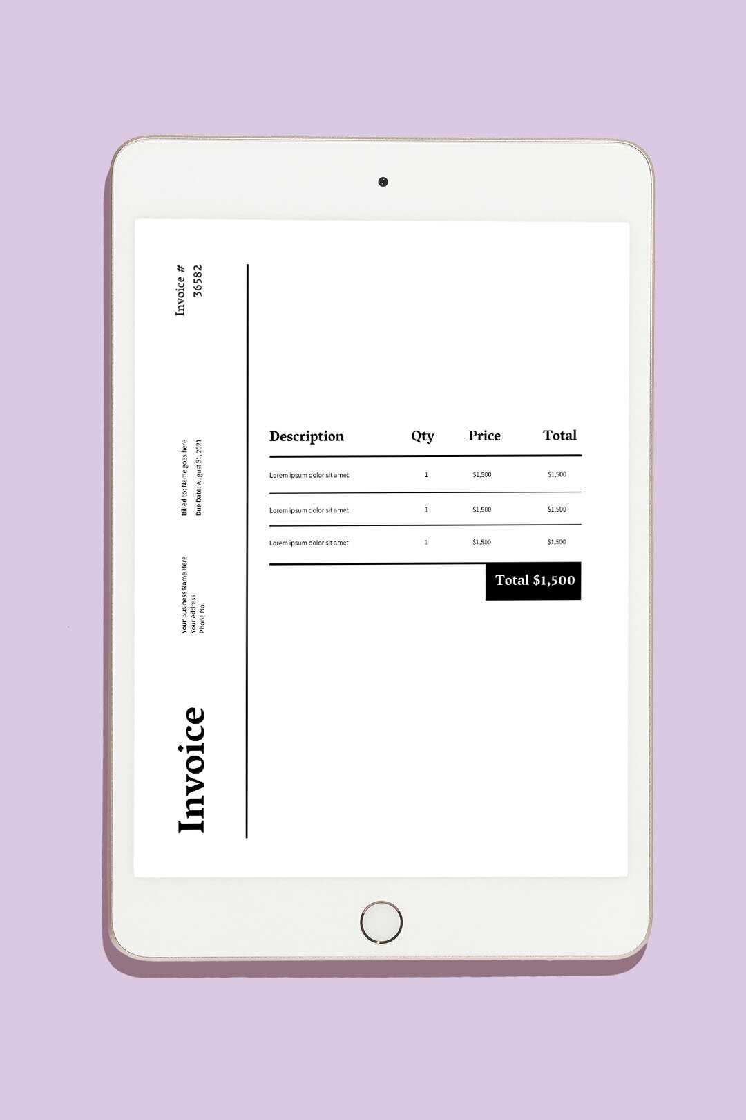 invoice template ipad