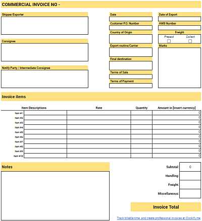 invoice template libreoffice