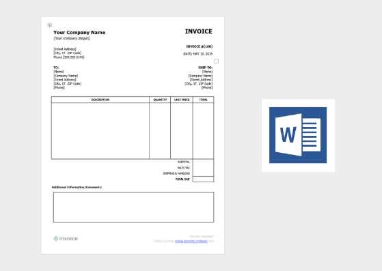 invoice template on word