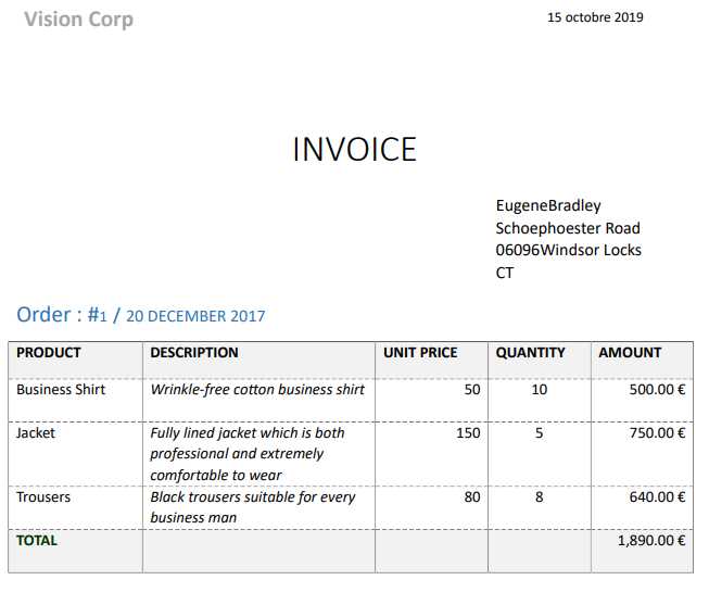 invoice template rtf