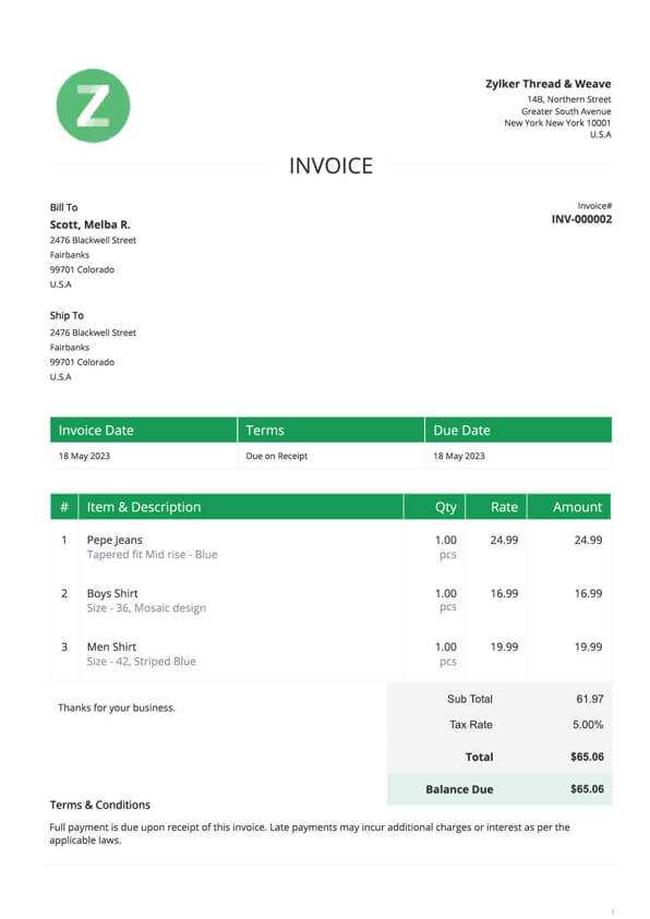 invoice template singapore