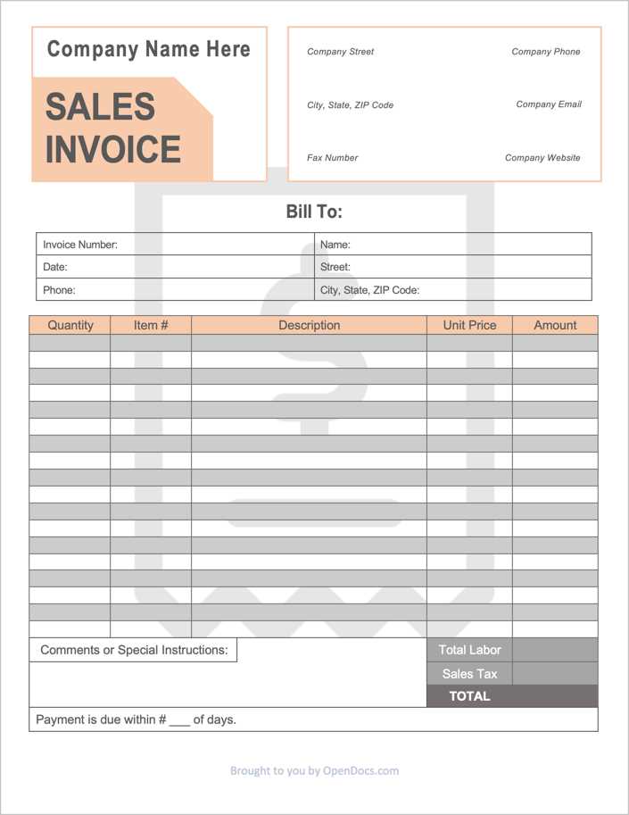 invoice template without tax
