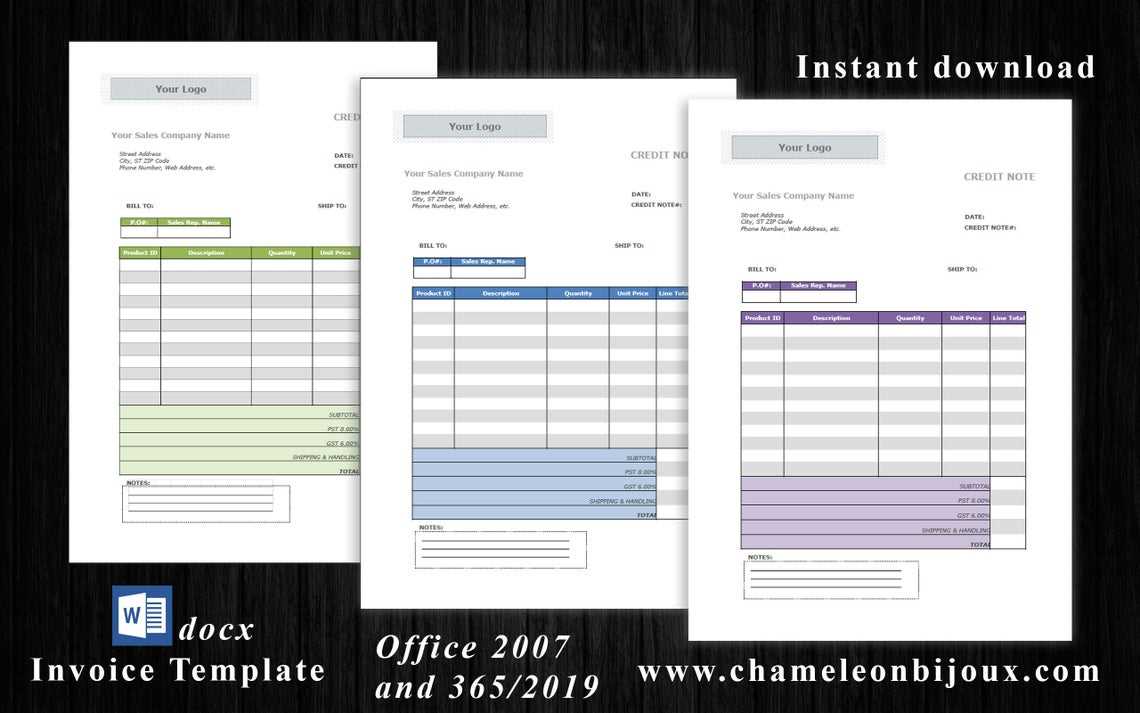 invoice template word 2007