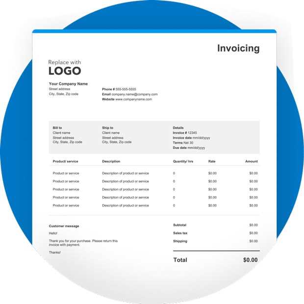 invoice template word 2010