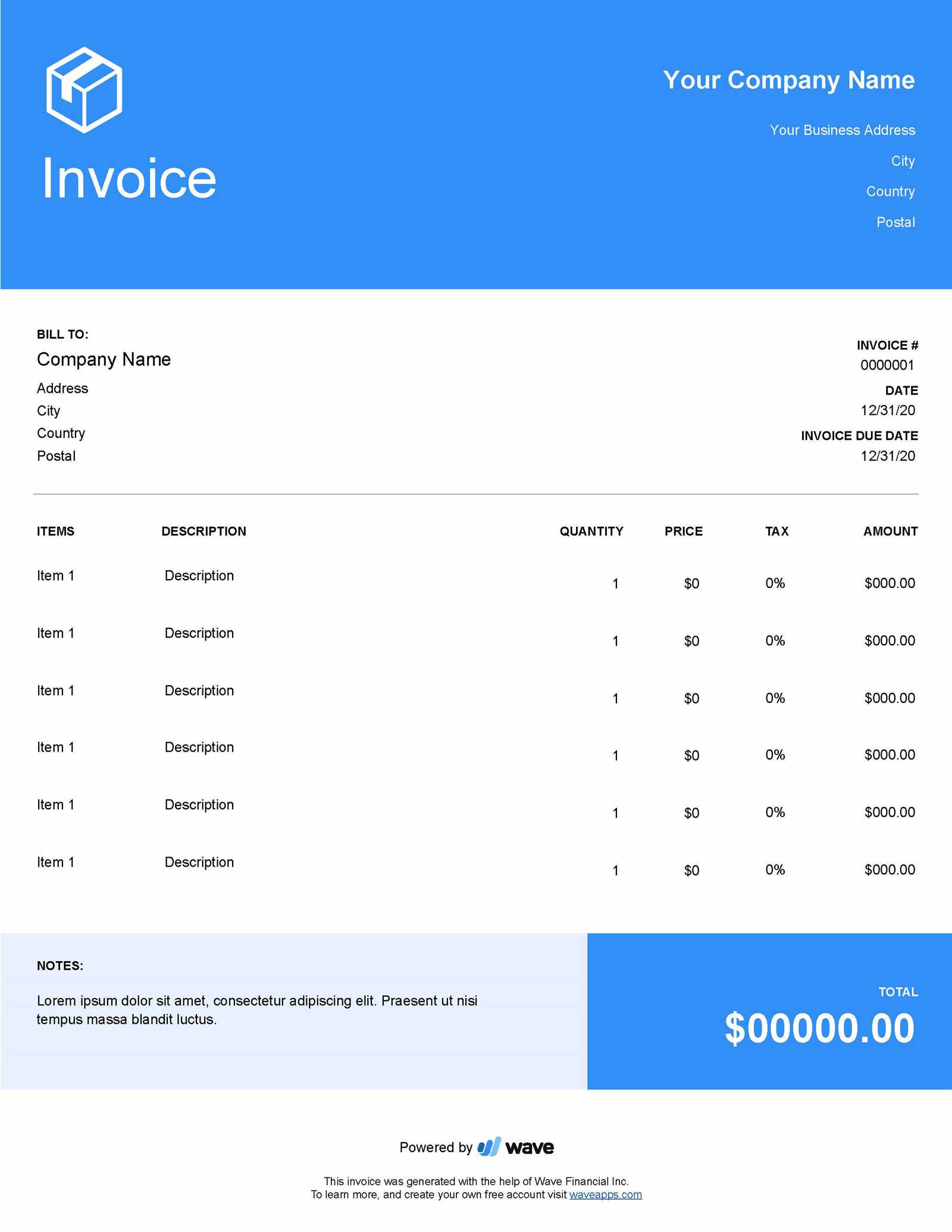 invoice template word document download