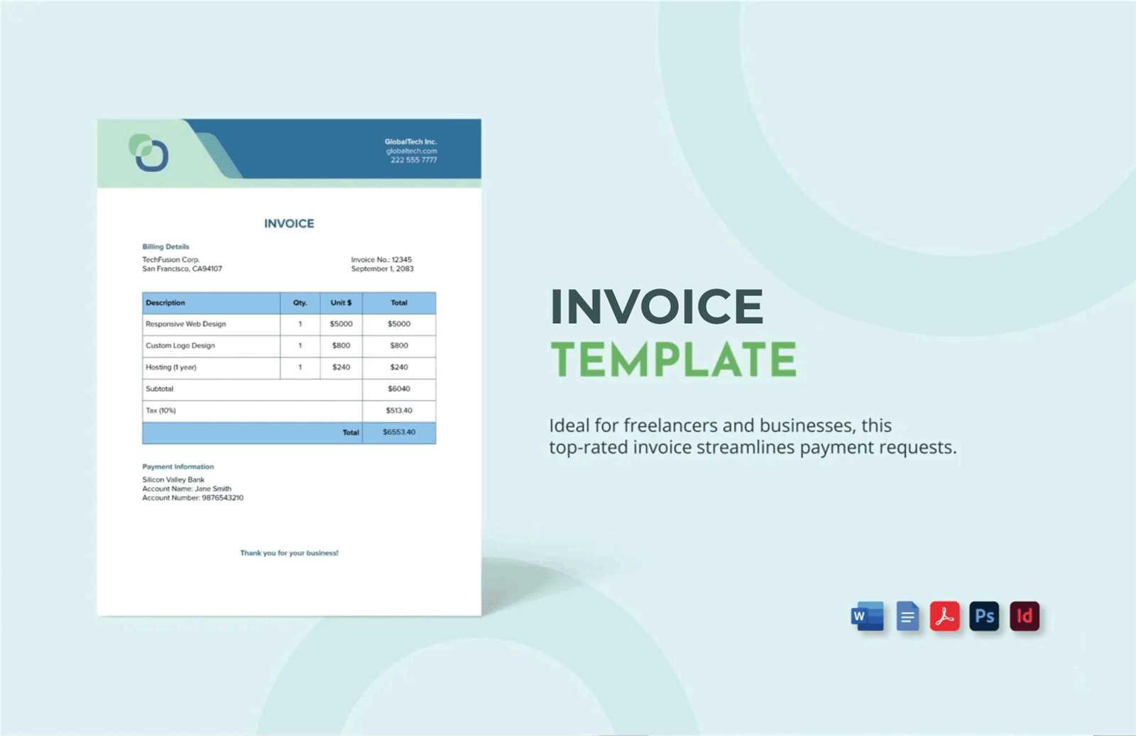 invoice template word free download pdf