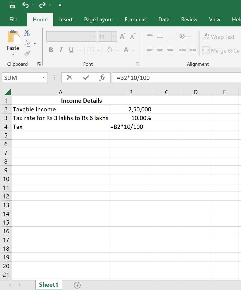 invoice with tax calculation template