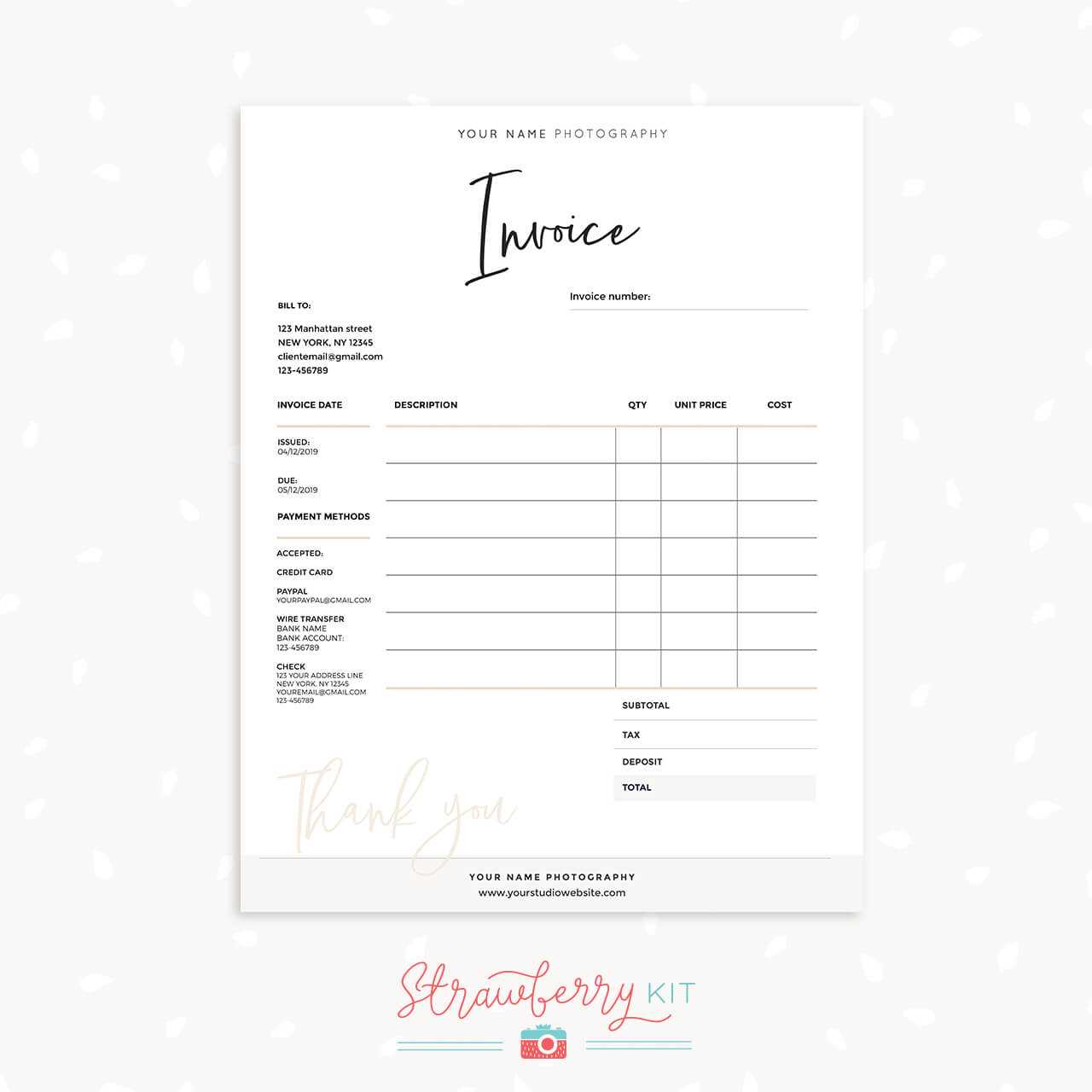 invoice writing template