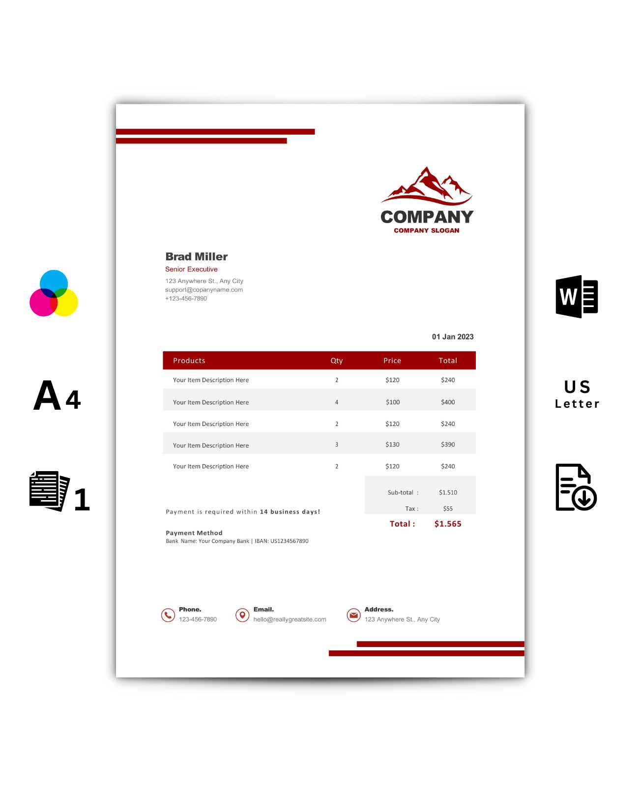 invoicing template word