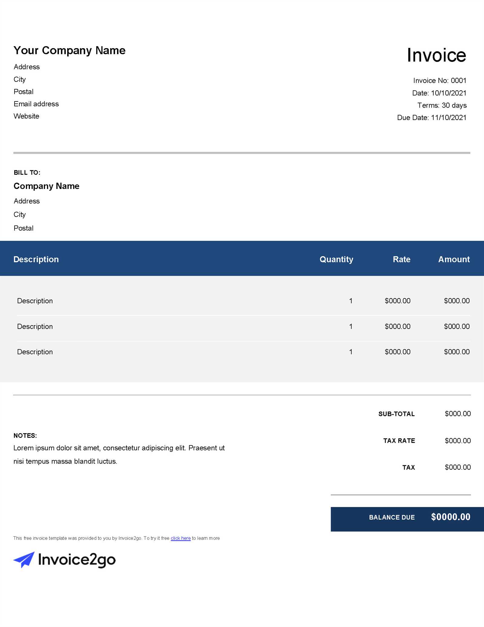 it consulting invoice template