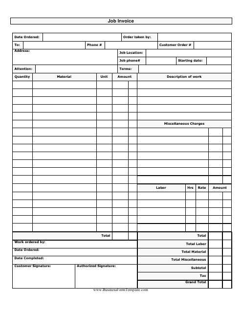 job invoice template